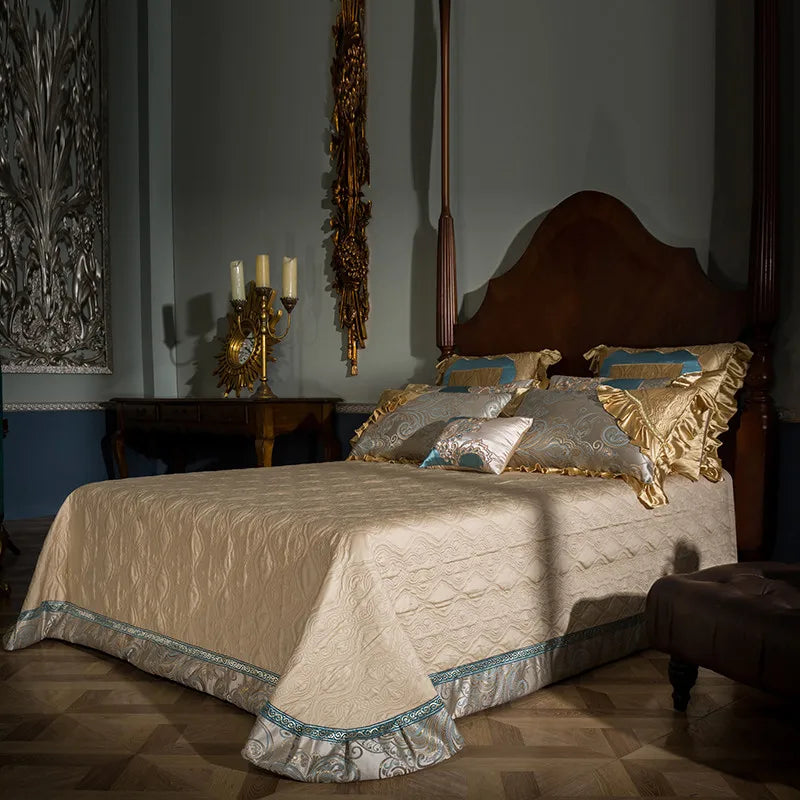 Afralia™ 200S Egyptian Cotton Embroidery Bedding Set - Queen King Size Linens