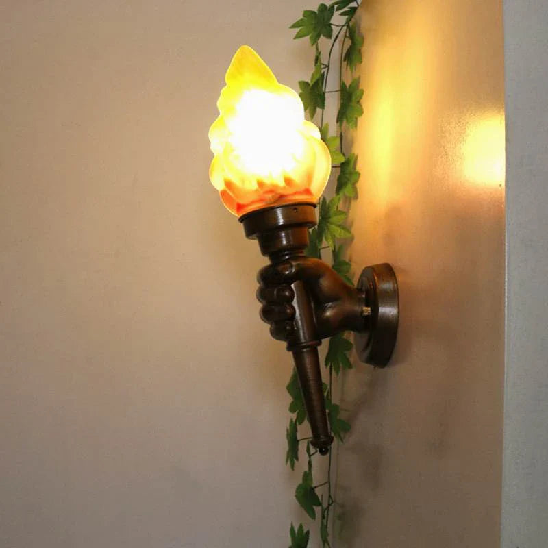 Afralia™ Modern Torch Hand Wall Lamp for Bathroom Stair Outdoors Lighting
