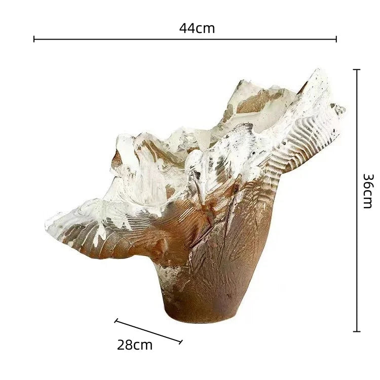 Afralia™ Irregular Resin Flower Vase Home Decor Floral Arrangement Sculpture