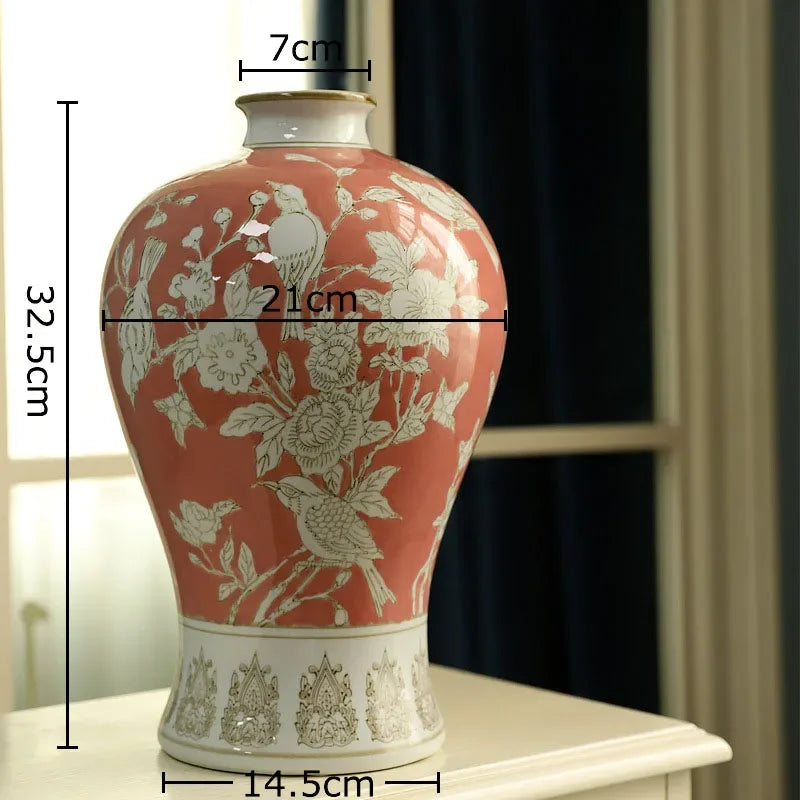 Afralia™ Blue & White Porcelain Vase for Classical Flower Arrangement & Room Aesthetic