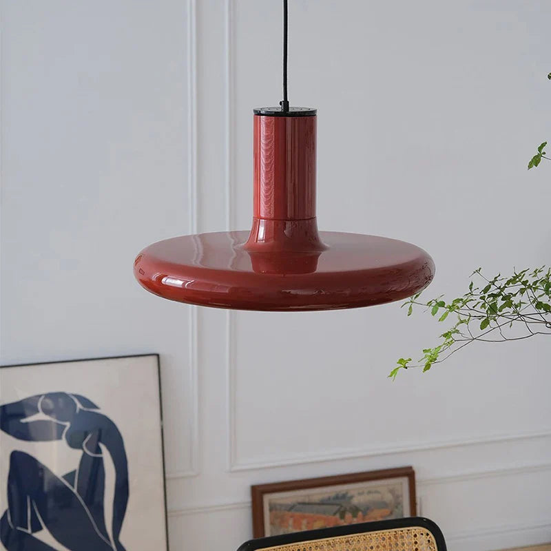 Afralia™ Red Chandelier: Danish Style Modern Bauhaus Artistic Bedroom Lamp