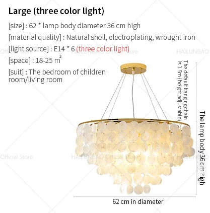 Afralia™ Shell Chandelier: Elegant Modern French Lighting for Living Room & Bedroom