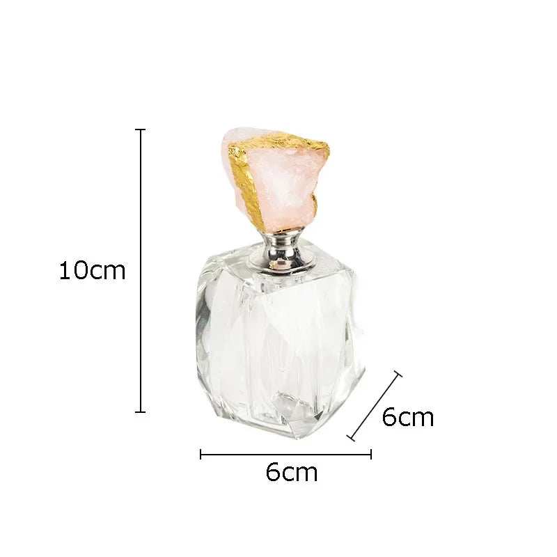 Afralia™ Gold-plated Agate Stone Perfume Bottle for Aromatherapy Essential Oils