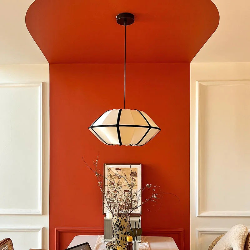Afralia™ Danish Fabric Pendant Lamp Vintage Chandelier E27 Bulb