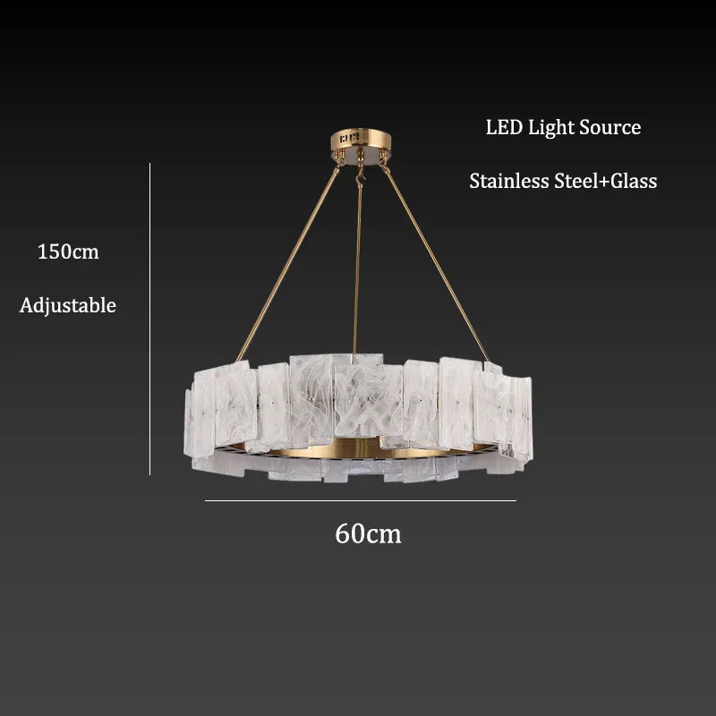 Afralia™ Round Gold Glass Chandelier with White Lampshade for Chic Home Decor