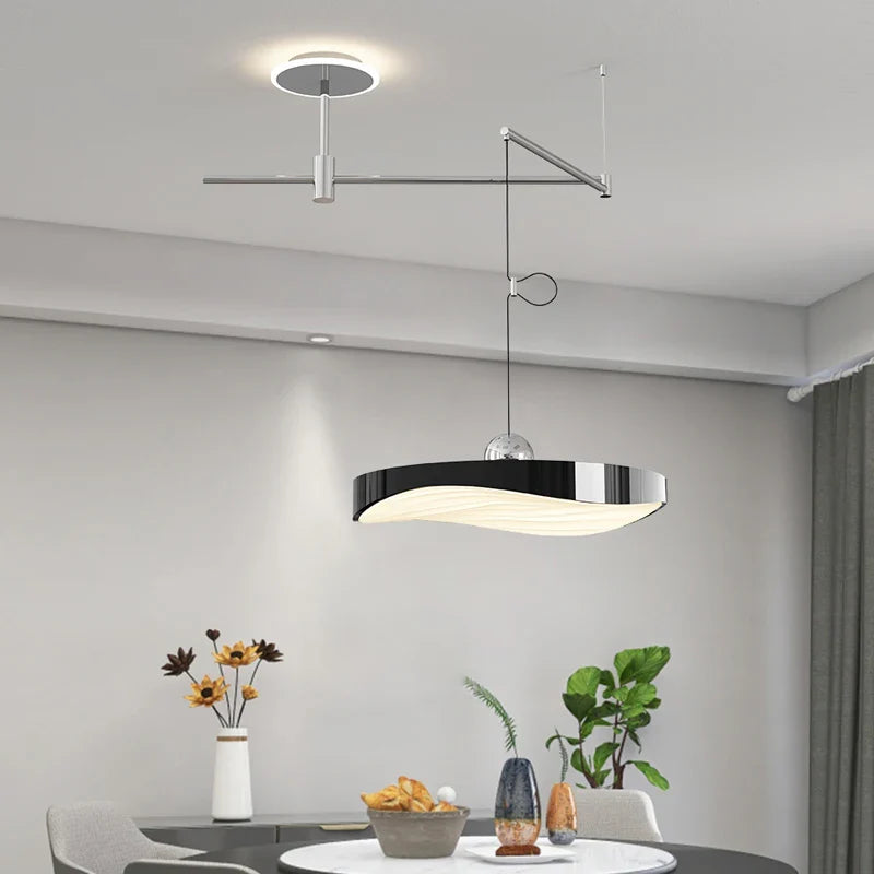 Afralia™ Modern Rotating Arm Pendant Light for Dining Room, Office, Island - Indoor Lustre Chandelier