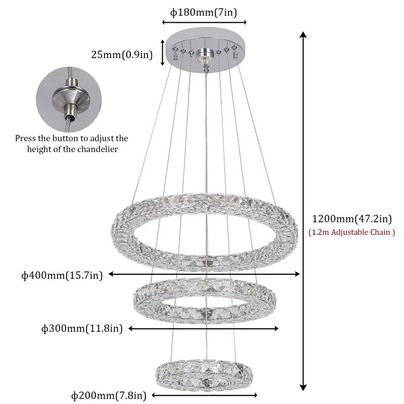 Afralia™ Crystal LED Chandelier Pendant Light for Modern Luxury Living Dining Room Décor