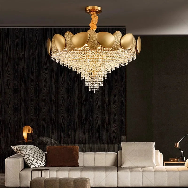 Afralia™ Elegant Crystal Chandelier for Villa Hotel Project Bedroom Restaurant Living Room