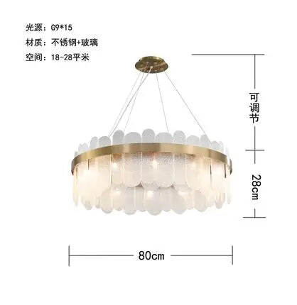 Afralia™ Nordic Smoke Grey Glass Chandelier Pendant Light for Living Room Bedroom Dining