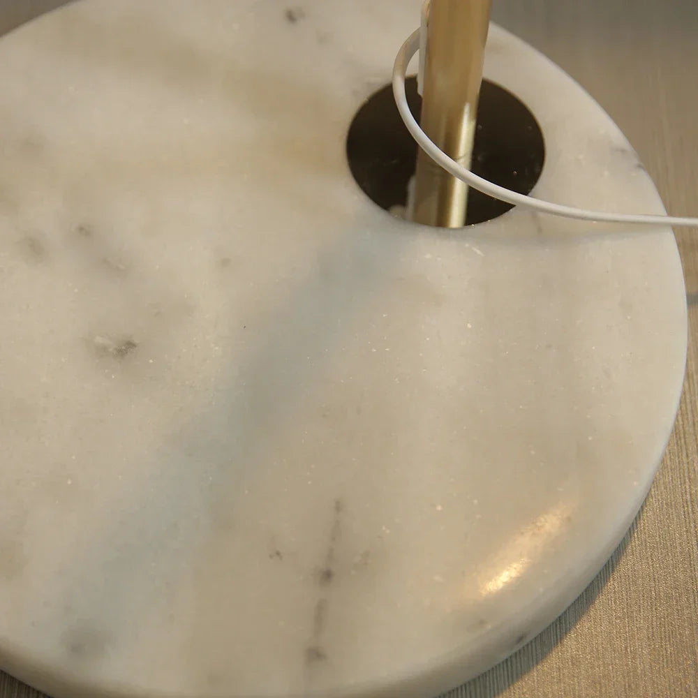 Afralia™ Nordic Gold Marble Base Floor Lamp Adjustable Length Indoor Light