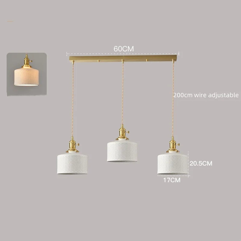 Afralia™ White Ceramic LED Pendant Lamp Modern Hanging Light Fixtures