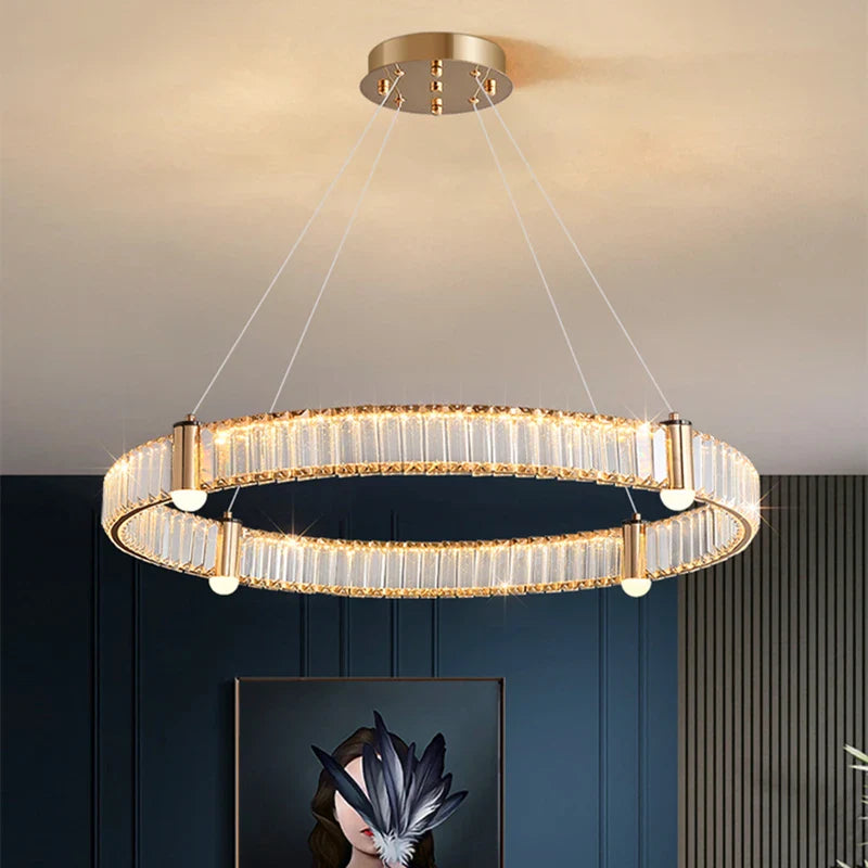Afralia™ Crystal Ceiling Chandelier LED Indoor Lighting for Living Room Bedroom Study