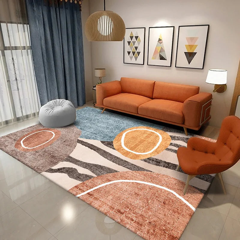 Afralia™ Nordic Velvet Carpets Luxury Living Room Bedroom Rug Anti-Slip Durable Easy Clean