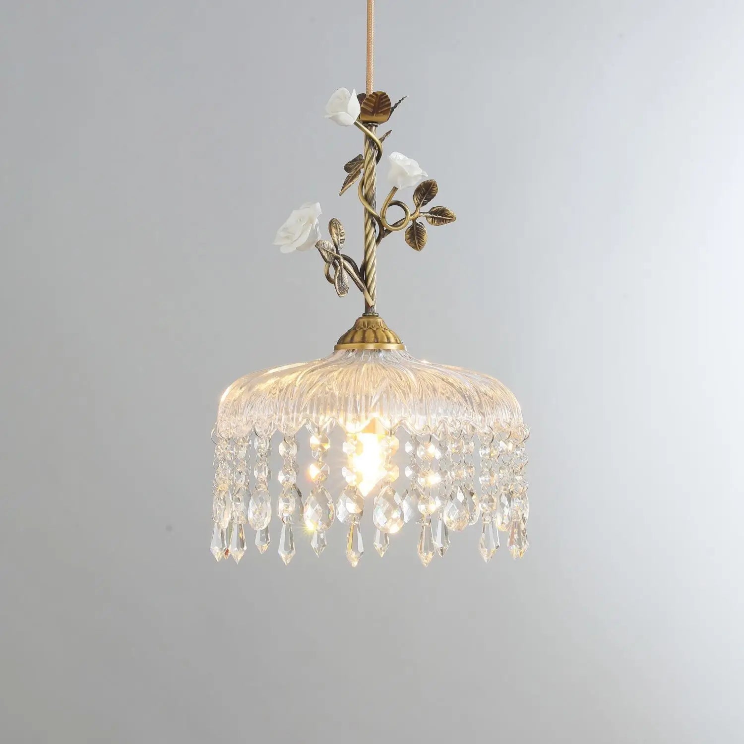 Afralia™ Vintage Copper Pendant Chandeliers for Dining Bedroom Study LED Lighting