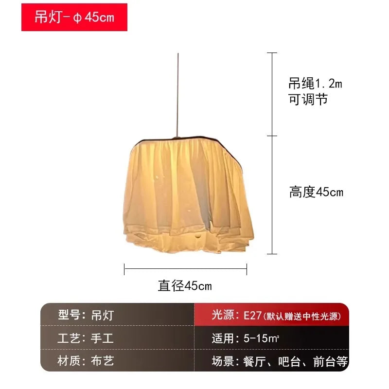 Afralia™ French Design LED E27 Fabric Pendant Lights for Atmosphere Decor in Hotels, Restaurants, and Bars