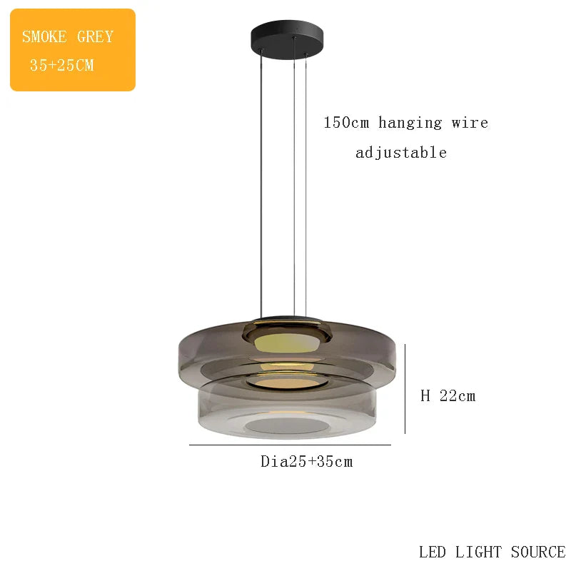 Afralia™ Glass Plate Ceiling Pendant Lights LED Fixture