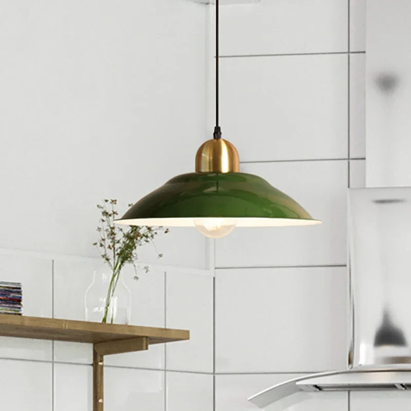 Afralia™ Vintage Iron Pendant Light for Rustic Kitchen Island - Industrial Style LED Chandelier
