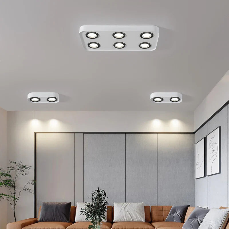 Afralia™ Square LED Downlight: Four-head Ultra-thin Anti-glare Ceiling Lights