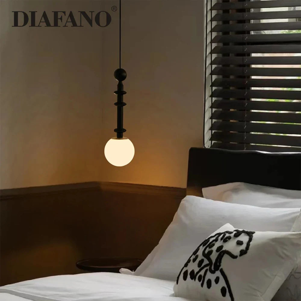 Afralia™ Wood LED Pendant Light for Bedroom Dining Room Study Office Bar