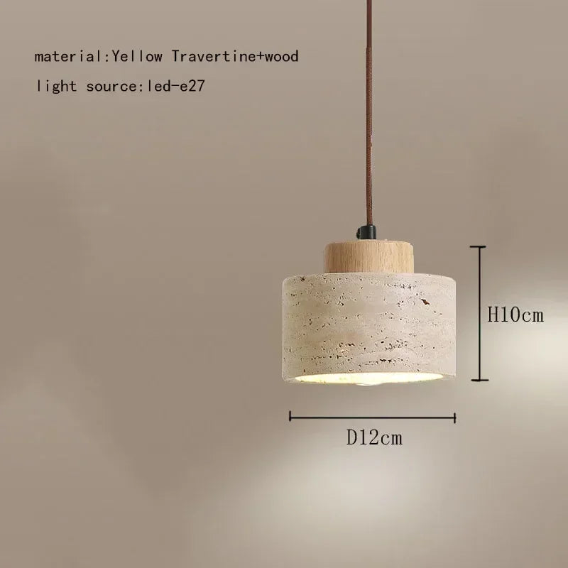 Afralia™ Elegant Wabi Sabi Travertine Pendant Lamp for Dining Desk & Kitchen Island