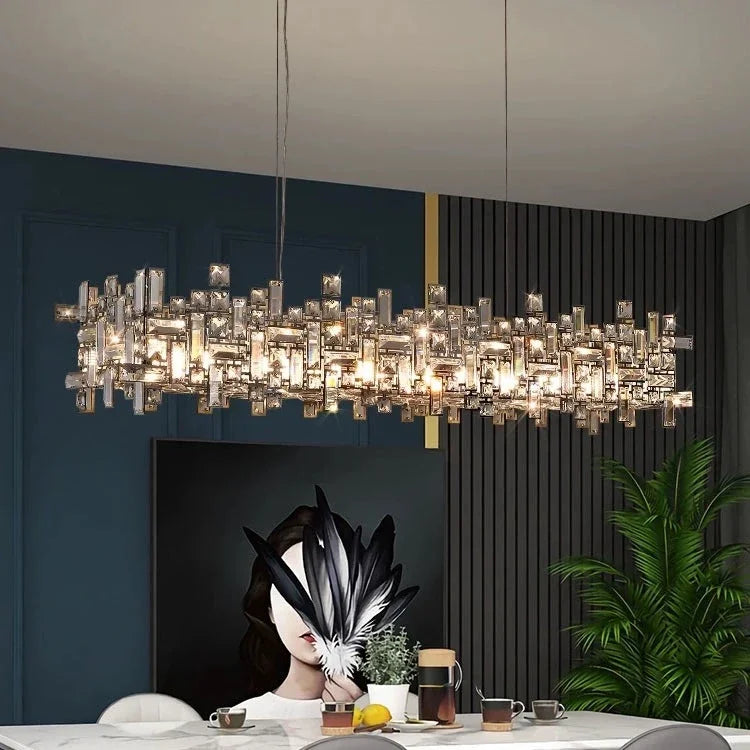 Afralia™ Luxury Crystal LED Chandelier for Elegant Living Spaces