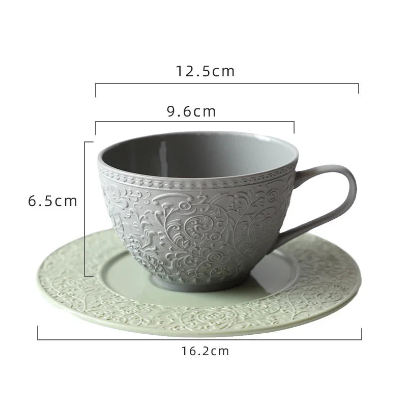 Afralia™ Floral Pattern Ceramic Cup & Saucer Set