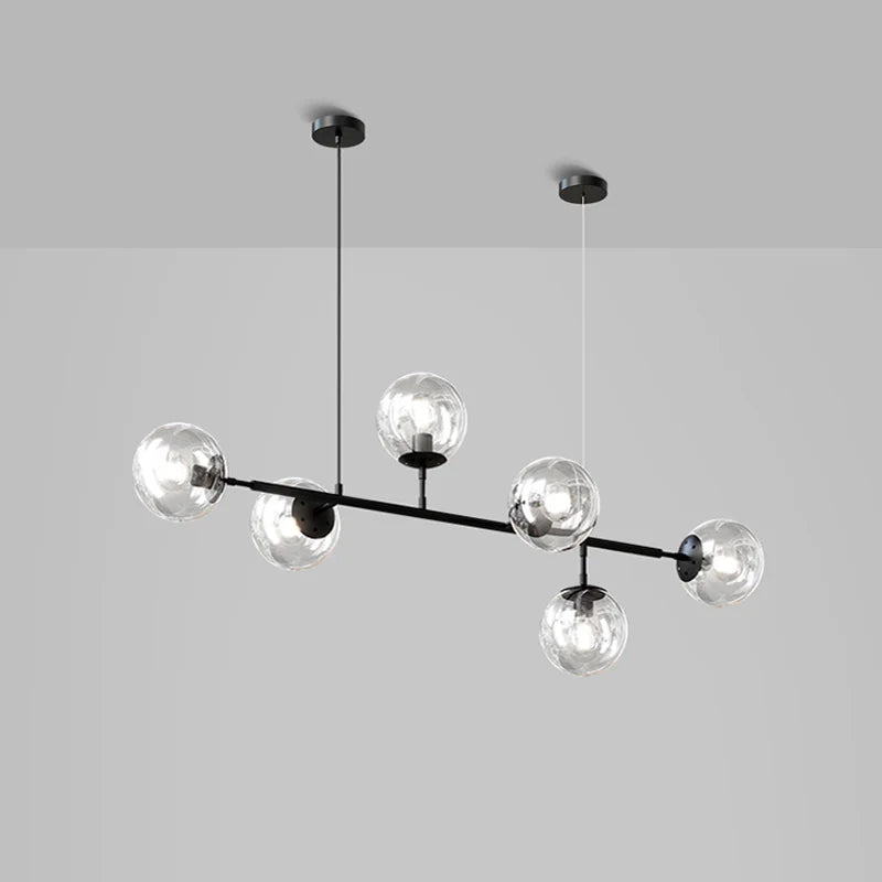 Afralia™ Modern Black Glass Chandeliers for Kitchen, Dining Room, and Bar Lighting