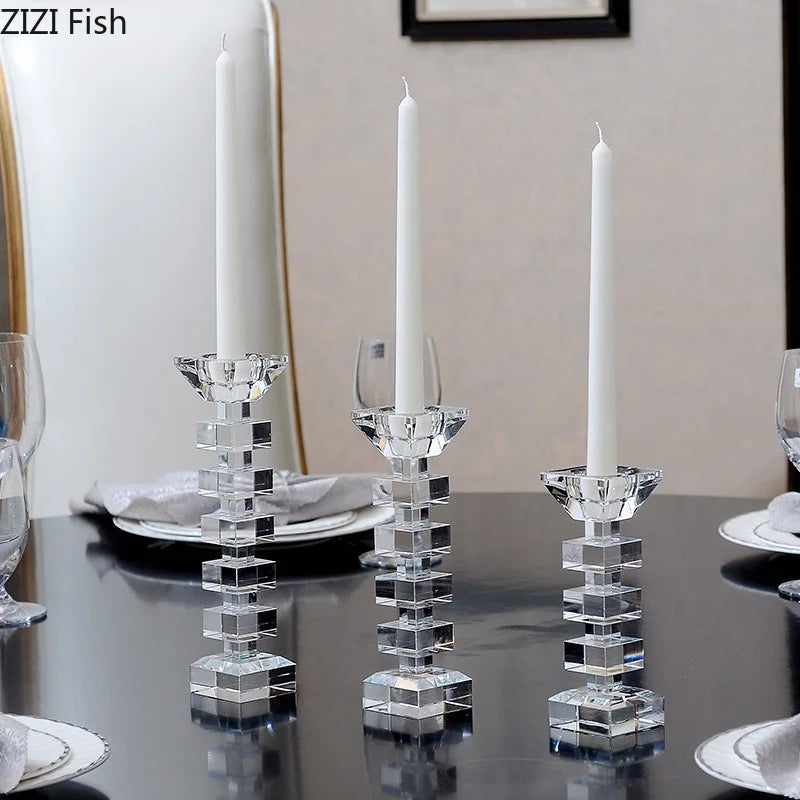 Afralia™ Crystal Candle Holder Desk Decoration Home Aroma Container