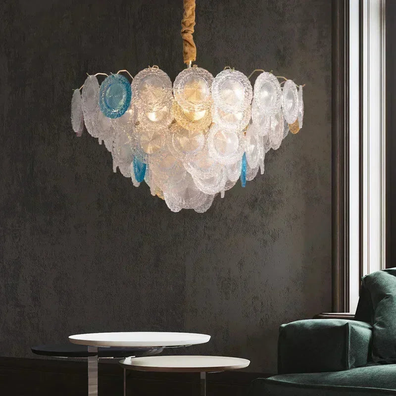 Afralia™ Glass Shade LED Chandelier for Bedroom Living Room Dining Decor