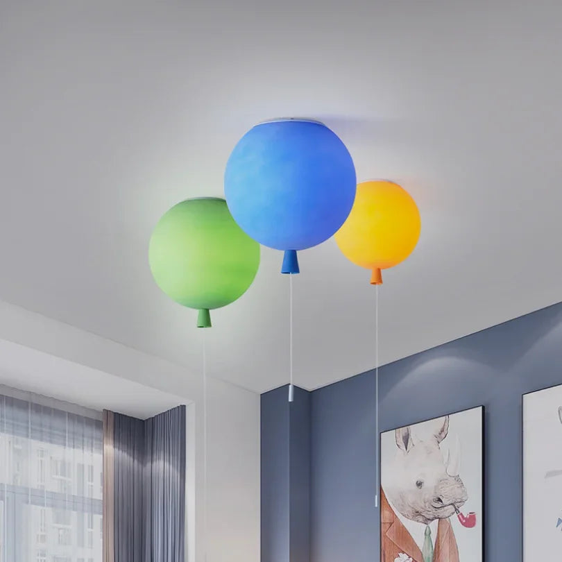 Afralia™ Balloon Ceiling Lamp: Colorful LED Hanging Light for Kids' Room, Bedroom, Restaurant, Hallway