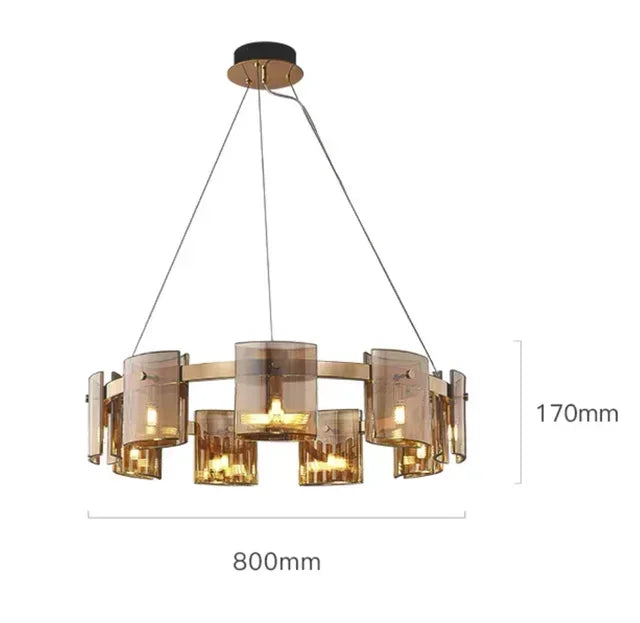 Afralia™ Modern Smoky Glass Chandelier Lighting for Luxury Room Decor & Ambiance