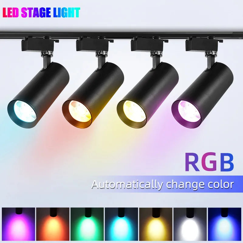 Afralia™ RGB LED Track Light Chandelier for Home and Store Lighting