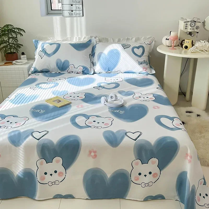 Afralia™ Tropical Plants Print Cotton Double Bed Sheet for Soft & Comfortable Sleep