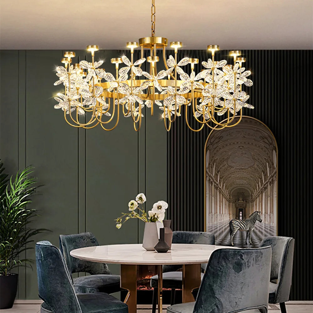 Afralia™ Butterfly Chandelier: Modern LED Dimmable Pendant Lamp Luxe Crystal Decor-Light 2024