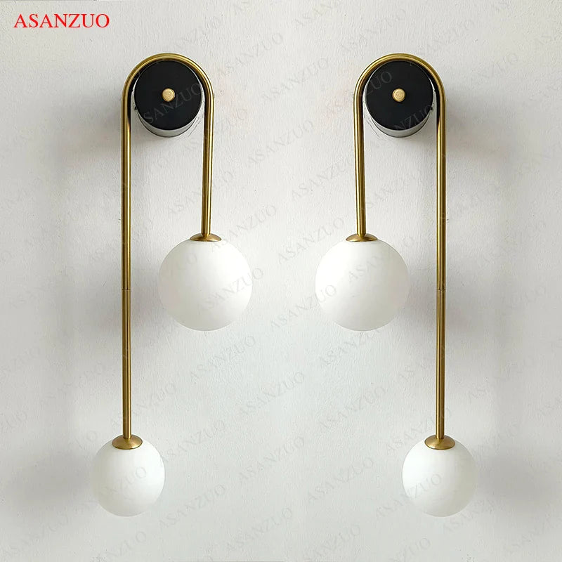 Afralia™ Glass Ball Gold LED Wall Lamp for Modern Home Decor & Lighting