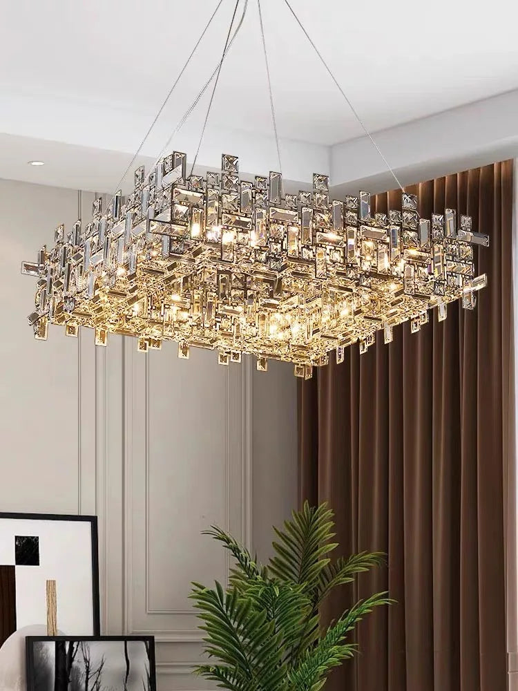 Afralia™ Modern Crystal Chandelier: Elegant Lighting Fixtures for Living, Dining, and Bedroom