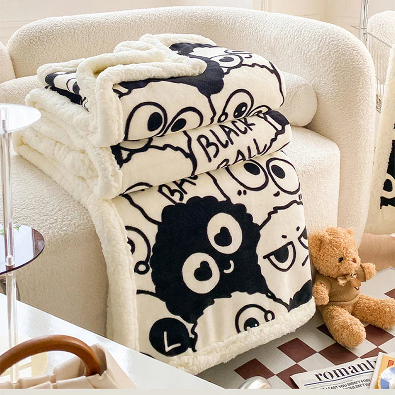 Afralia™ Plush Milk Cashmere Blanket: Luxurious Double Layer Flannel Throw Blanket