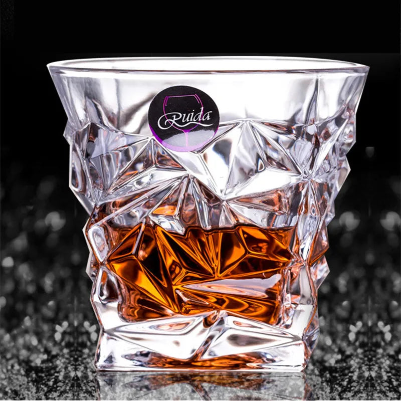 Afralia™ Whiskey Glass Set for Cocktails, Scotch, Bourbon - Old Fashioned Rocks Tumblers