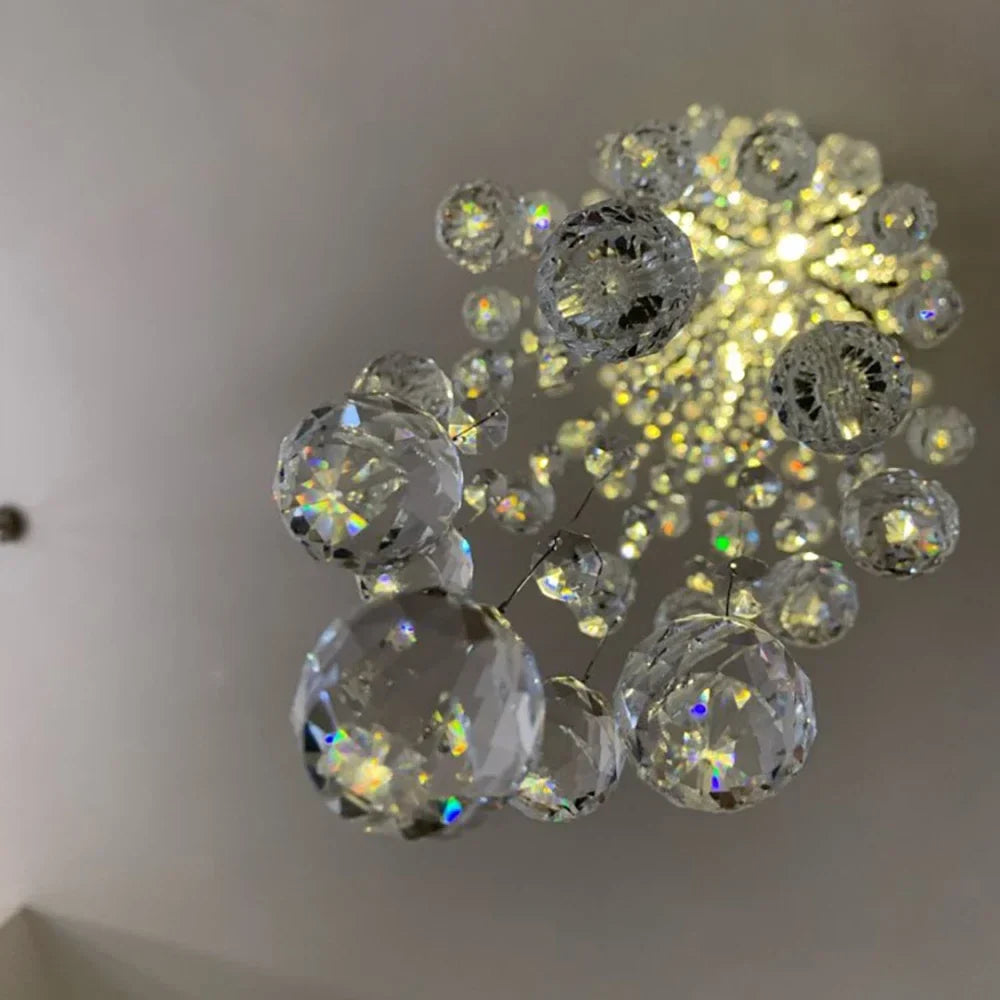 Afralia™ Crystal Chandelier for Staircase Luxury Hotel Bedroom Hanging Light