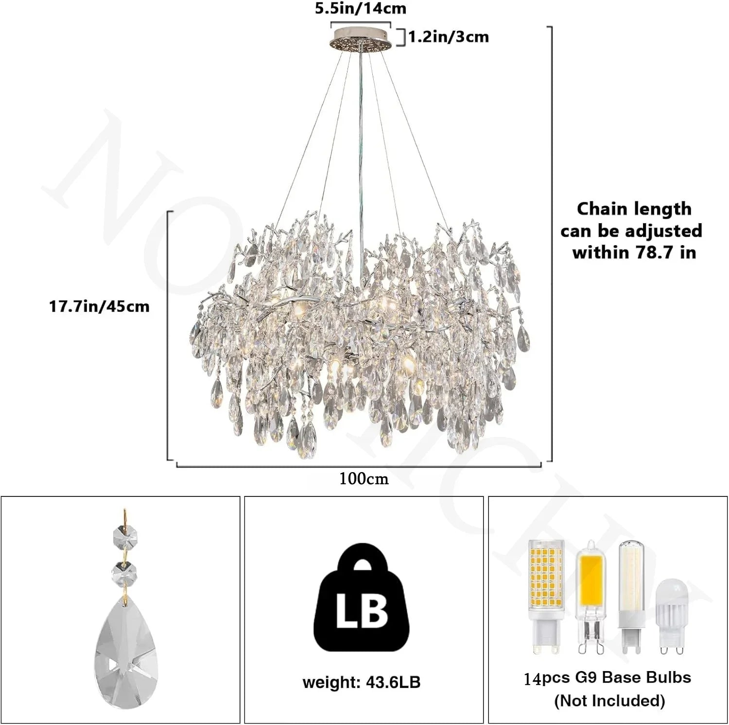 Afralia™ Modern Crystal Branch Chandelier for Living Room and Dining Room