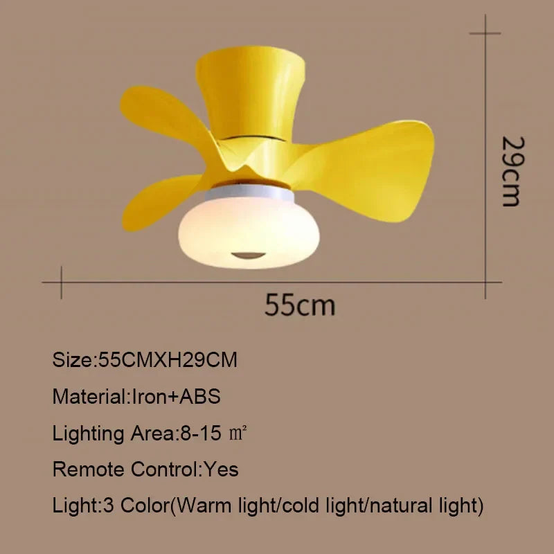 Afralia™ 22 Inch Smart Ceiling Fans with Wood Color and Colorful Light