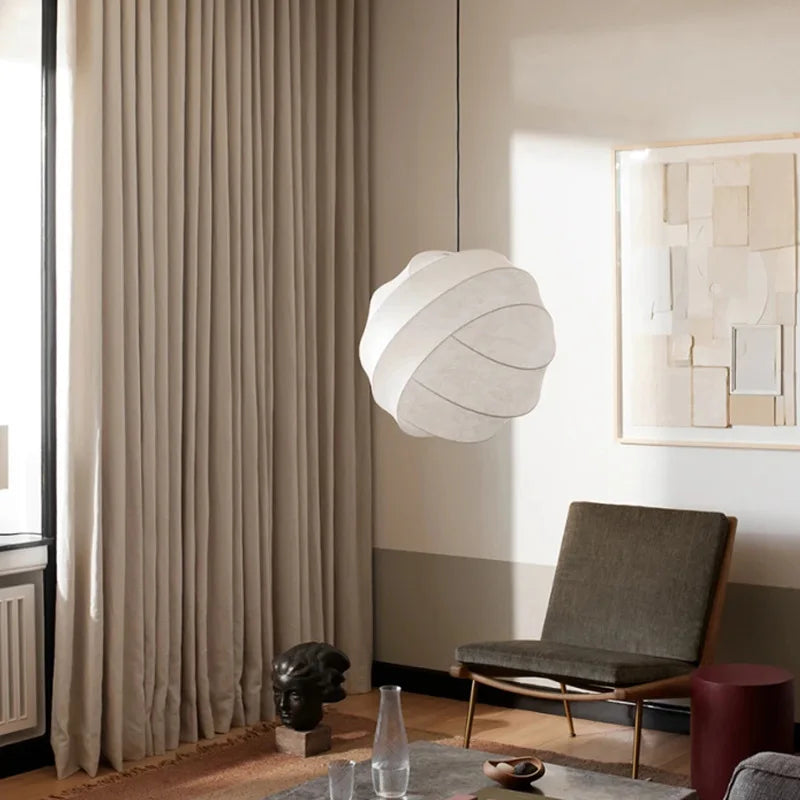 Afralia™ Wabi Sabi Silk Pendant Lamp | Japanese Chandelier for Home & Shop Decor