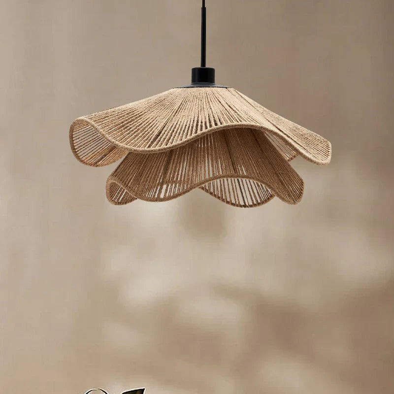 Afralia™ Hemp Rope Ceiling Chandelier, Nordic Minimalist LED Pendant Lights for Dining Room