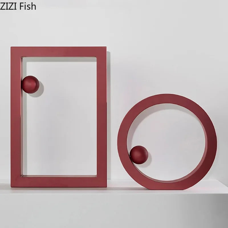 Afralia™ Geometric Circle Desk Ornament Minimalist Modern Abstract Art Aesthetic Decor