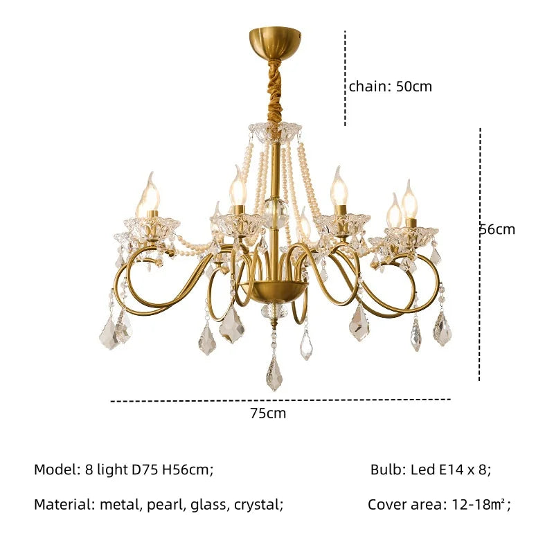 Afralia™ Crystal LED Chandelier Living Room Luxury Lighting E14 Pendant Lamparas