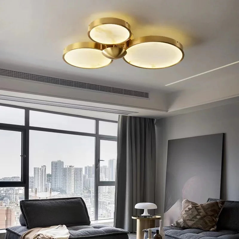 Afralia™ Marble Ceiling Chandelier Modern White Designer Lustre Living Room