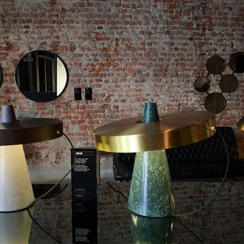 Afralia™ Green Marble Table Lamp: Elegant European Metal Lighting for Vintage Living Room