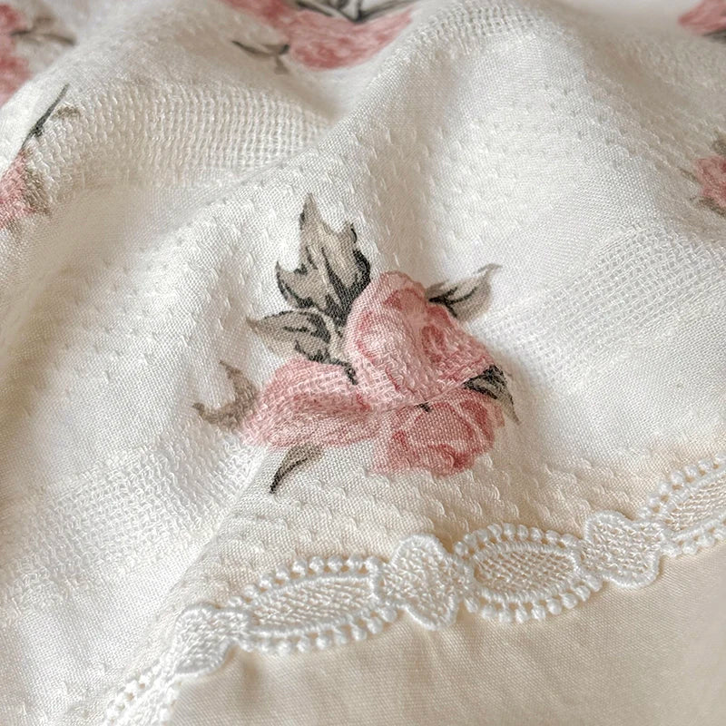 Afralia™ Vintage Floral Print Ruffled Bedding Set: Duvet Cover, Sheet, Pillowcases