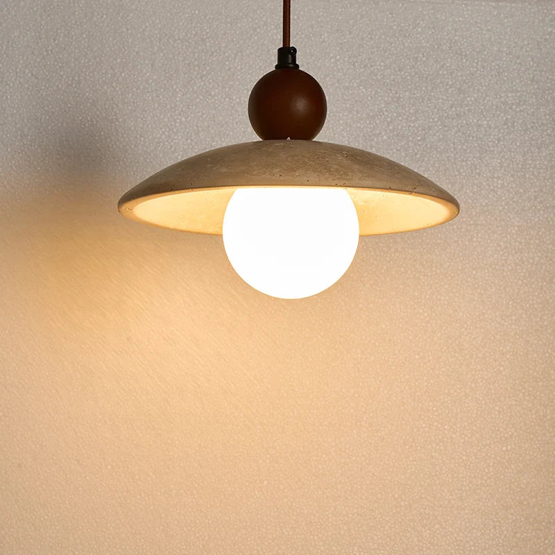 Afralia™ Yellow Travertine Glass LED Pendant Lights for Dining and Living Room