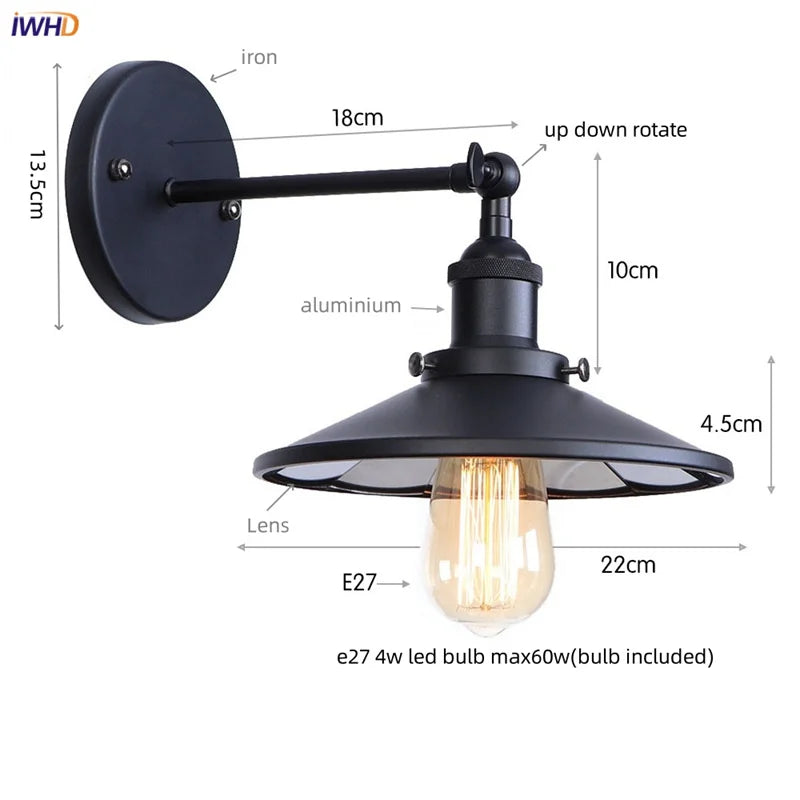 Afralia™ Rustic LED Wall Sconce, Industrial Style Luminaire for Bedroom, Dining Room, Bathroom